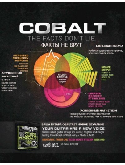 Струны для электрогитары Ernie Ball 2726 Cobalt Slinky 12-56