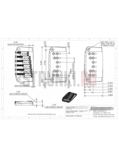 Бридж фиксированный HIPSHOT 4IBG06B IBBY HM, черный