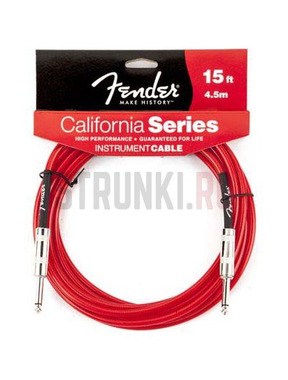 Кабель FENDER 15' CALIFORNIA CABLE CANDY APPLE RED 4,5м (прямой-прямой)