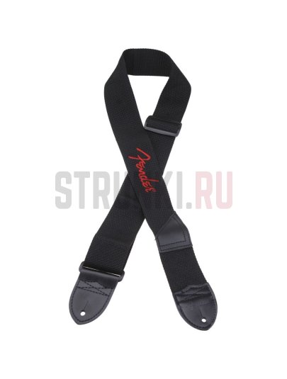 Ремень для гитары FENDER BLACK/RED LOGO