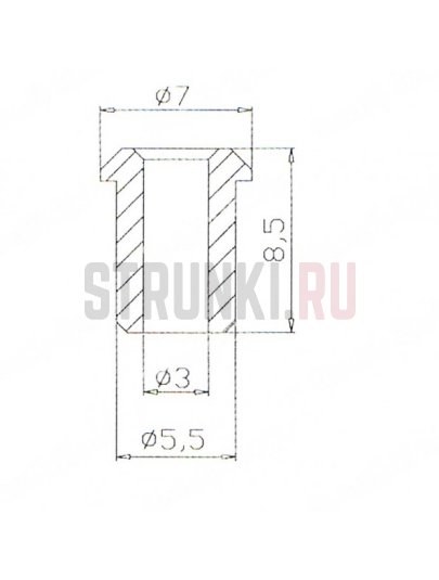 Втулка для сквозного крепления малая PARTS XK-CR-04-12, золото, верхняя