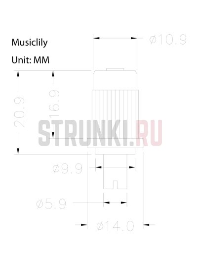 Бридж T-O-Matic Musiclily M205BK ABR-1, черный