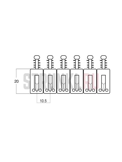 Седло для электрогитары PARTSLAND PS001-CR, хром