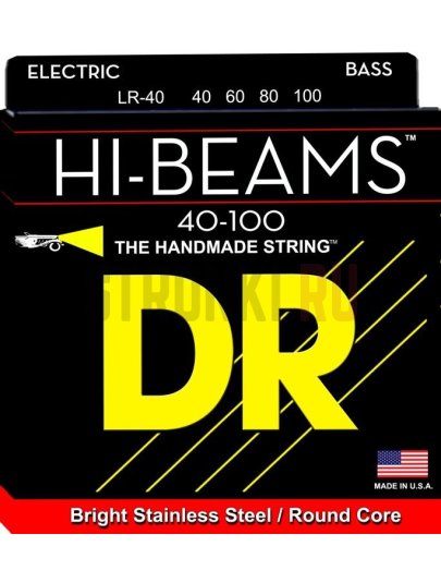 Струны для бас-гитары DR Hi-Beam LR-40 40-100