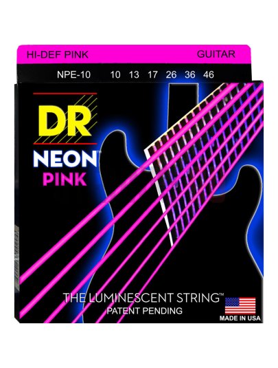 Струны для электрогитары DR Neon HiDef Pink NPE-10 10-46