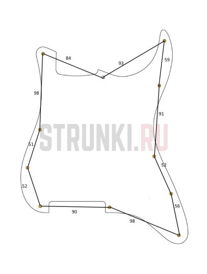 Пластиковая панель, Fender Stratocaster, чёрная, РARTSLAND M3P-BK