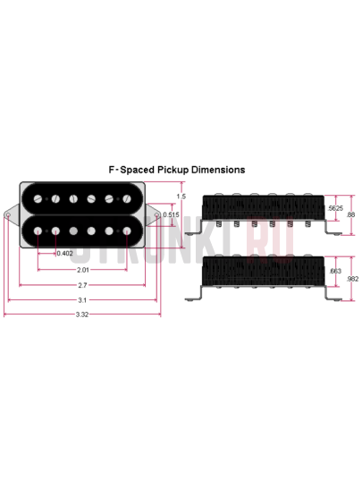 Звукосниматель DiMarzio PAF Pro DP151FBK, хамбакер, бриджевый, F-Spaced, чёрный