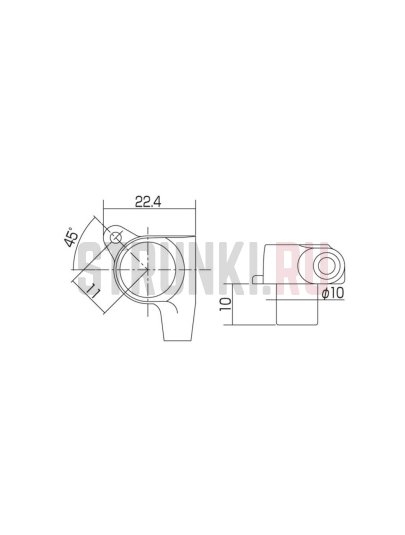 Колок одиночный GOTOH SG381-MGT-04-n, Ex-Long, левый, хром