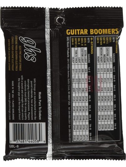 Струны для электрогитары GHS 8-String Boomers GBL-8 10-76