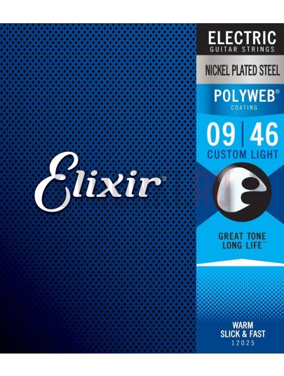 Струны для электрогитары Elixir 12025 PolyWeb Custom Light - (9-46)