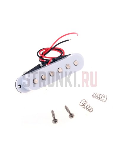 Звукосниматель магнитный сингл, для Fender Strat, средний, белый, Musiclily M269