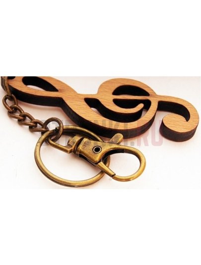 Брелок сувенирный "Скрипичный ключ", Rin HY-B008, дерево