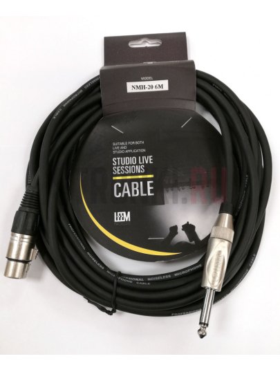 Кабель микрофонный XLR(f)-Jack, 6м, LEEM NMH-20