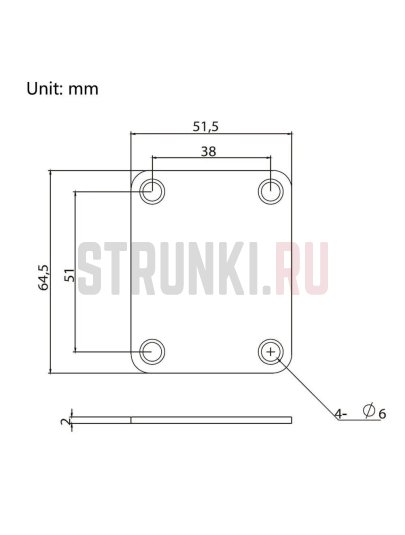 Крепление грифа Parts Fender F, черный