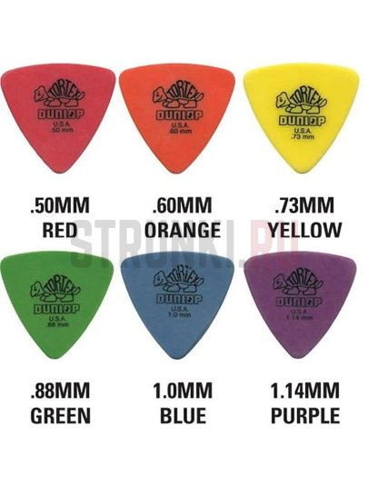 Набор медиаторов Dunlop 4310 Tortex Triangle, треугольные, 6 толщин, коробка 216 шт.