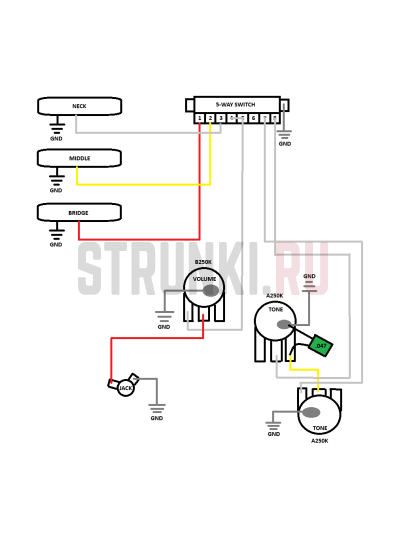 Переключатель 5ти позиционный PARTS M192 SM SW15-WH