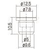 Втулка сквозного крепления для бас-гитары GOTOH TLB-2C , хром, нижняя картинка 1