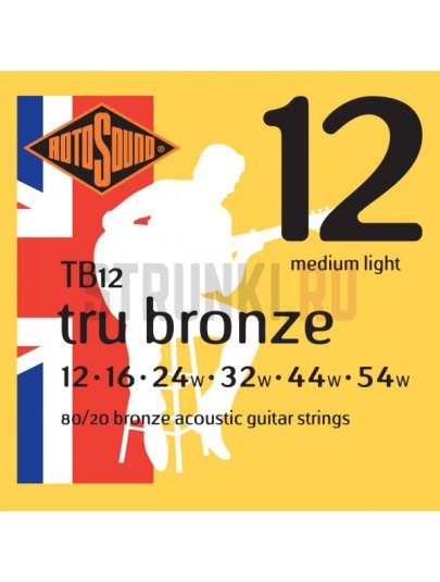 Струны для акустической гитары Rotosound TB12 Bronze 12-54