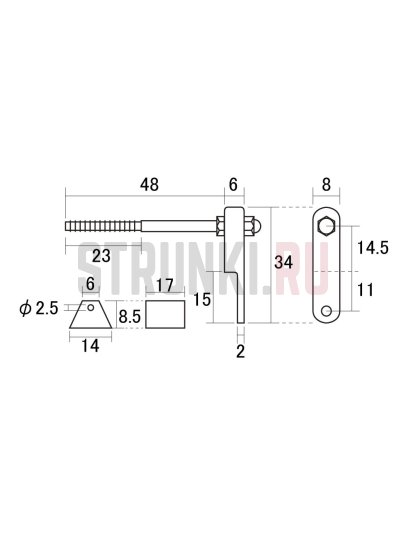 HOSCO ATB-GS Кронштейн для пикгуарда гитар Archtop, позолота