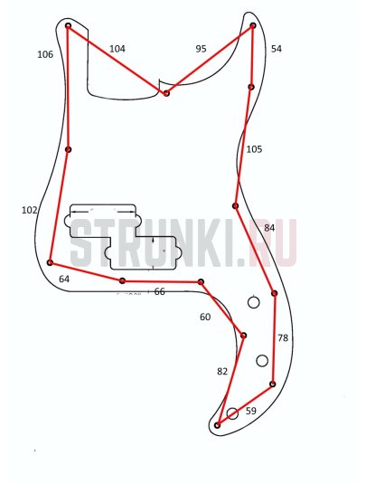 Панель для оригинального Fender Precision Bass US/Mexico, трехслойная, Musiclily MX0376, для 4-струнных красная черепаха