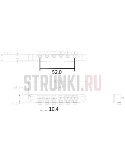 Бридж T-O-Matic Musiclily M678 ABR-1, черный