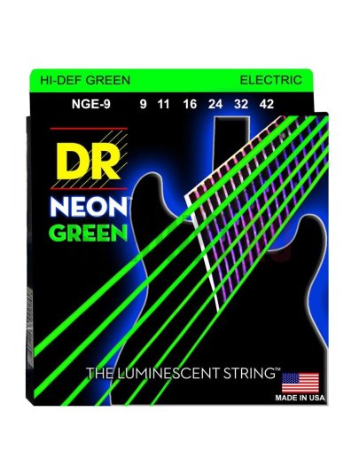 Струны для электрогитары DR Neon HiDef Green NGE-9 9-42