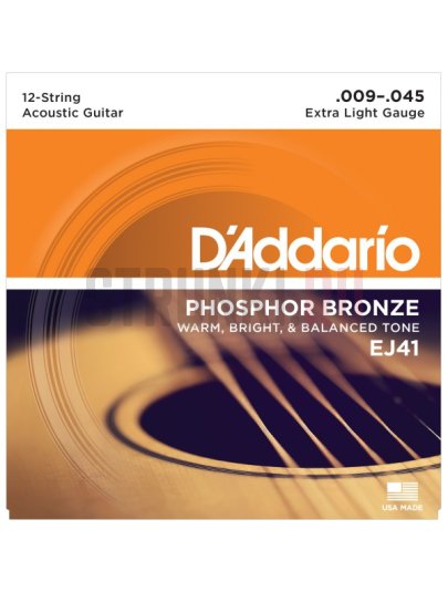 Струны для акустической гитары D'Addario Phosphor Bronze EJ41 9-45